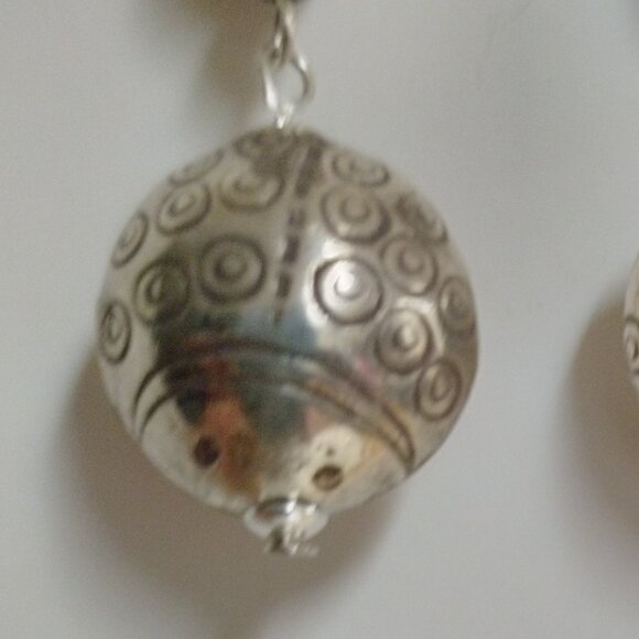 Sterling Silver Ladybug Earrings with Semi-precious beads - Picture 3 of 7